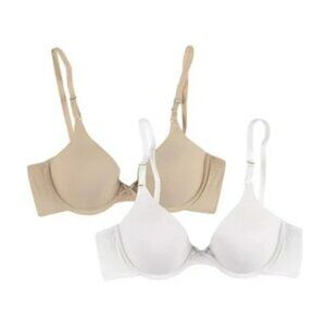 Maidenform Self Expressions Womens 40D 2 Pack T-Shirt Bra 5701 Latte/White 526